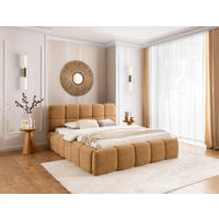 POLSTERBETT SOFIA Bettkasten Lattenrost 200x200 Karamellfarbe - Orange, Holz (200/200cm) - Furnistar
