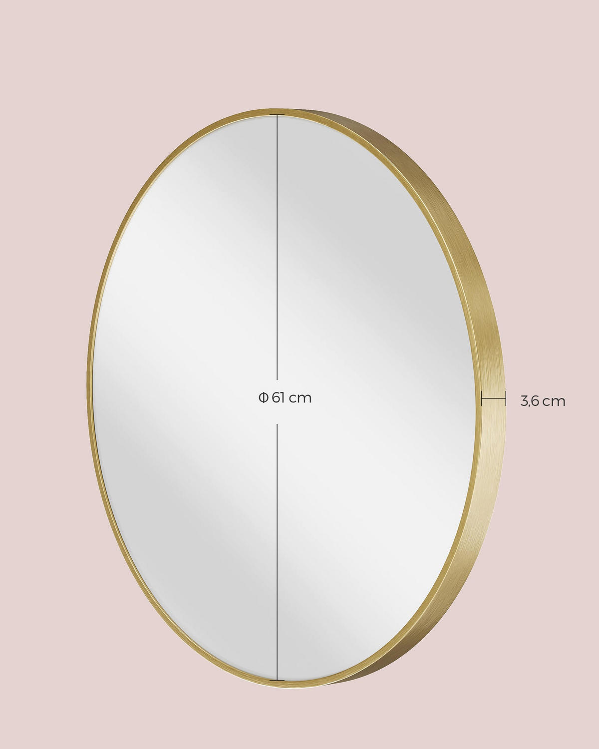 WANDSPIEGEL LAGOS - Goldfarben, Glas (61/3.6/61cm) - Hansiro