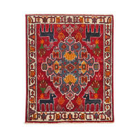 TEPPICH Gashgai Rot 66/54 cm Schurwolle - Rot, Textil (54/66cm) - Looma