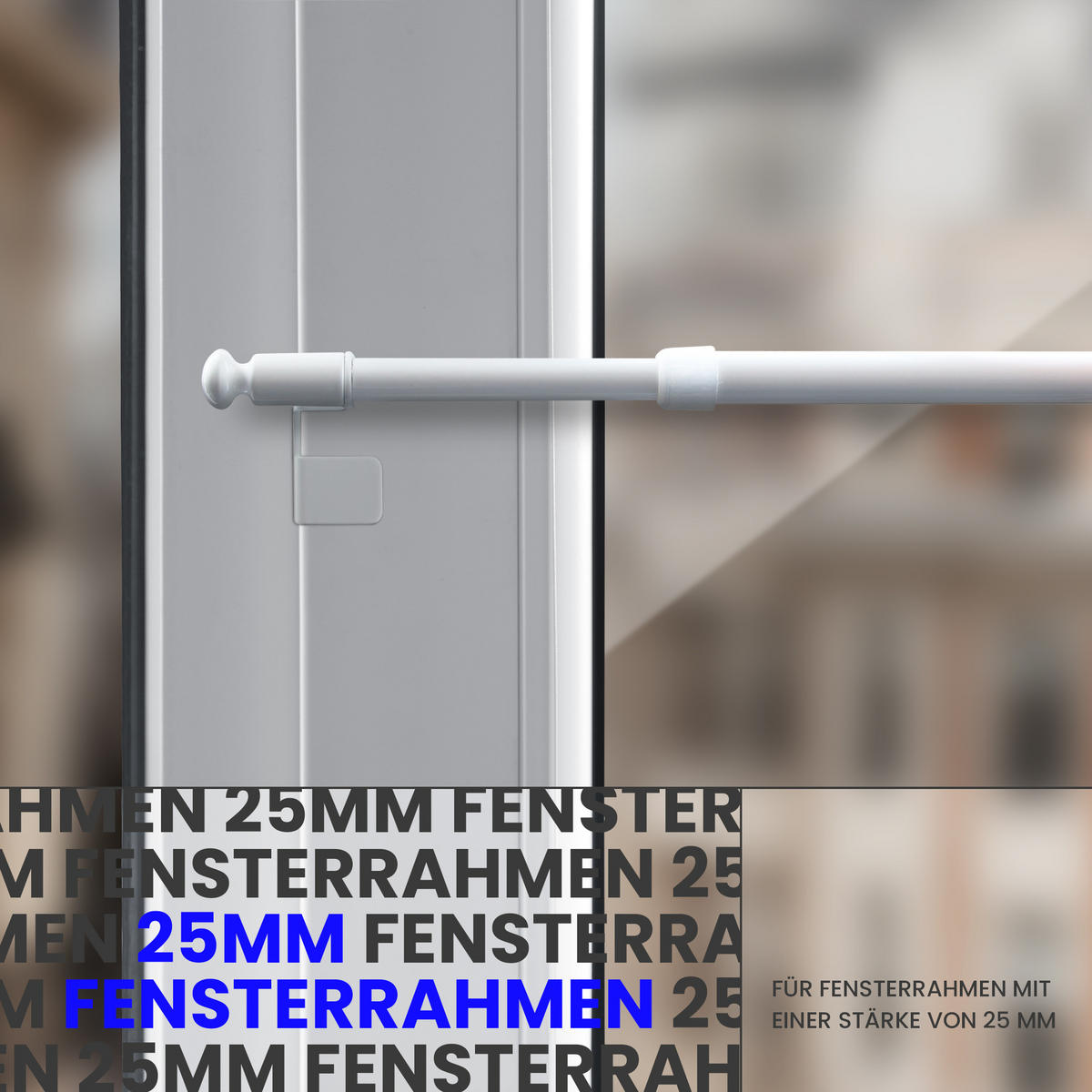 KLEMMSTANGE ausdrehbar/ausziehbar Ø8/10mm ( Weiß Fit-Ball ) 80-100 cm - Weiß, Metall (1/1/100cm) - Bestlivings