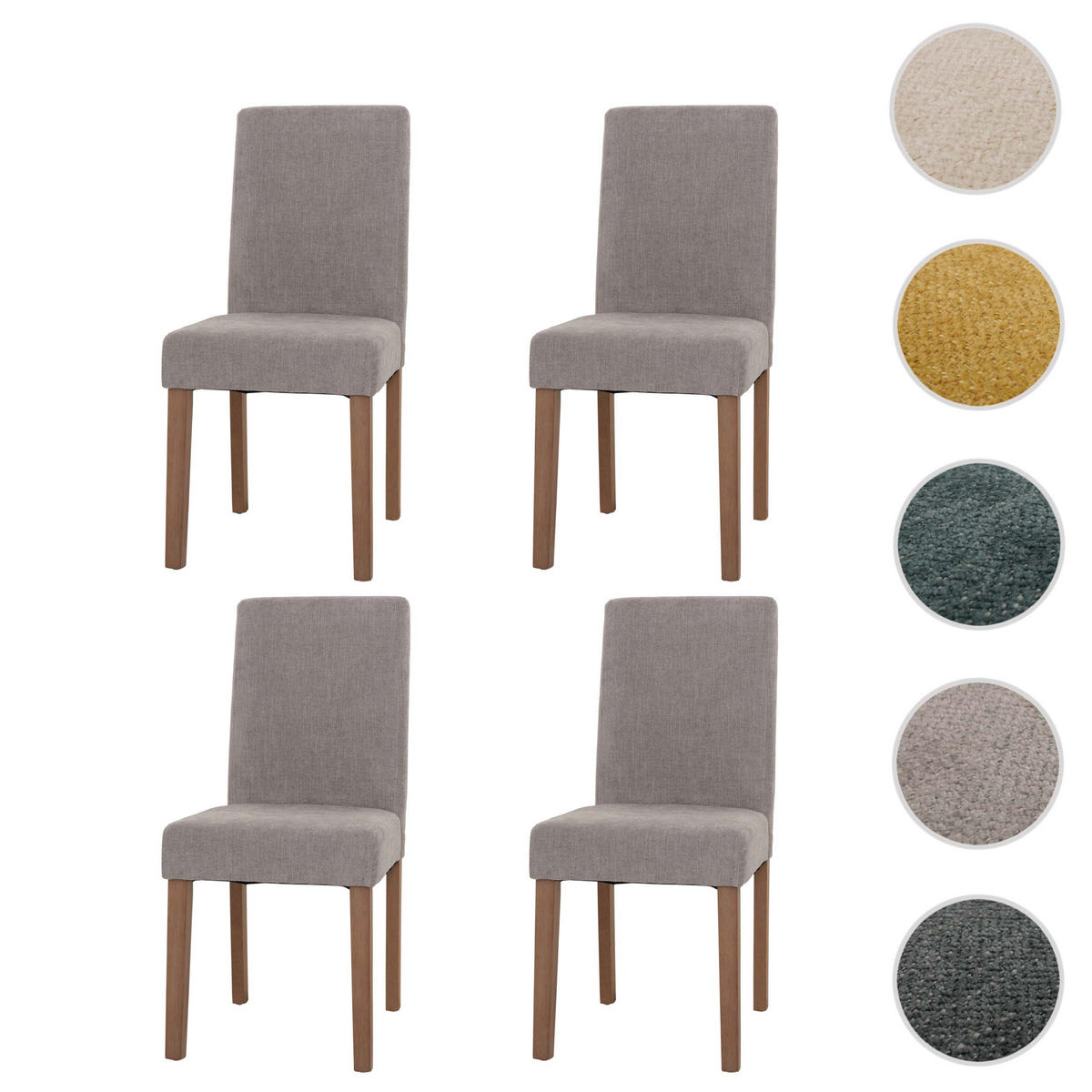 ESSZIMMERSTUHL Hellgrau 4er-Set - Hellgrau, Textil (42/90/50cm) - MCW