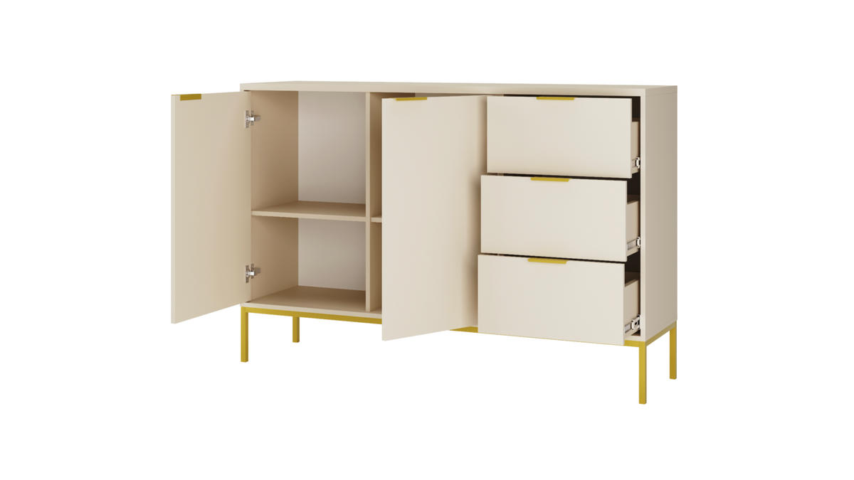 KOMMODE Austin 40/100,4/150 - Kaschmir/Goldfarben, Holzwerkstoff (40/100/150cm) - RAUMHIRSCH FURNITURE