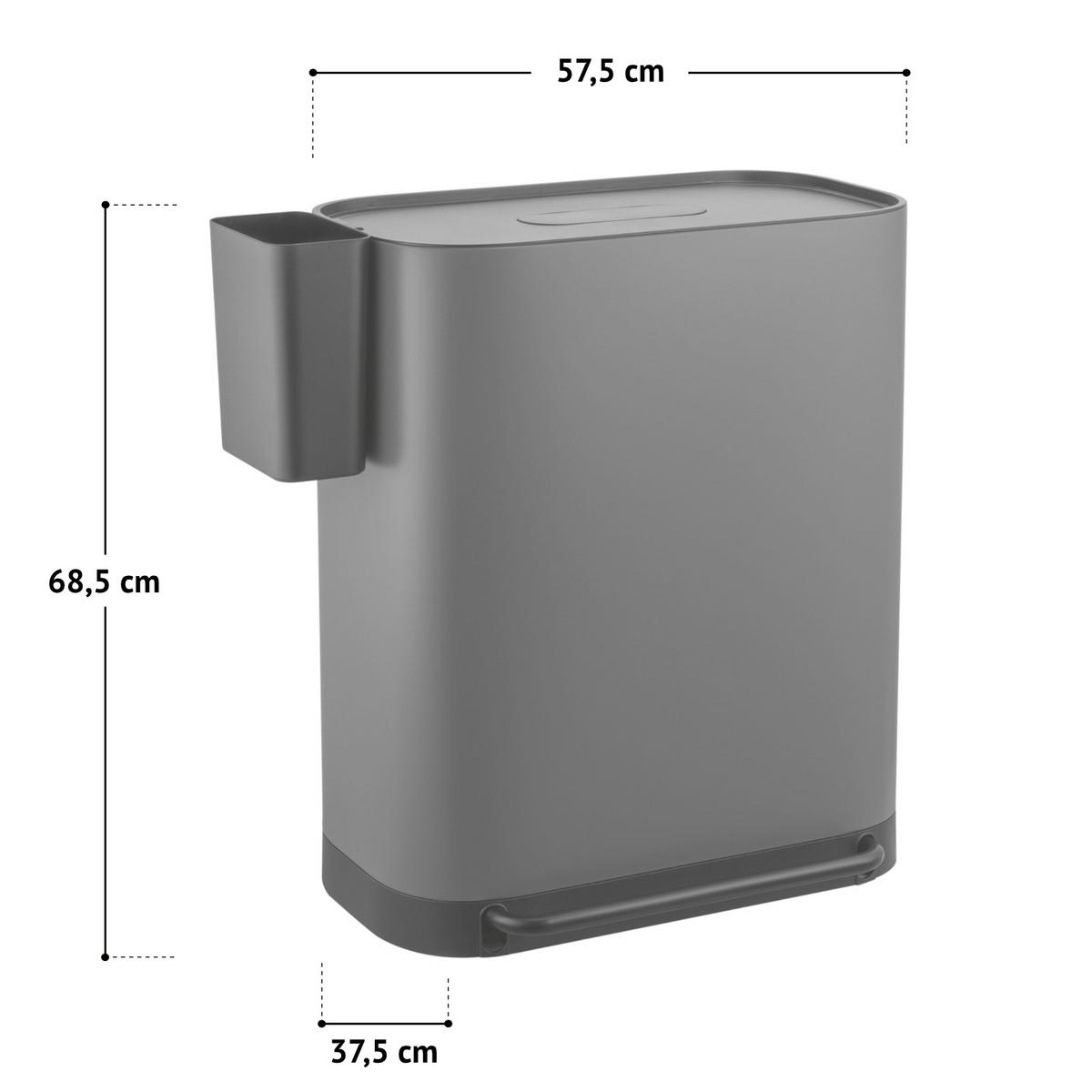 MÜLLEIMER MLT2X30 - Grau, Metall (57.5/68.5/37.5cm) - SVITA