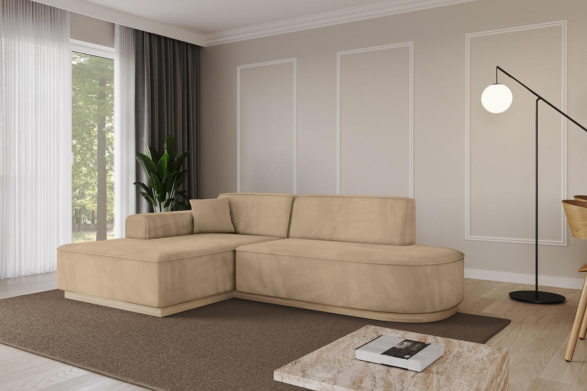 ECKSOFA Ottomane Links IREA-L1 - 234x171x83 cm Beige - Beige, Holzwerkstoff/Textil (234/171cm) - ALTDECOR