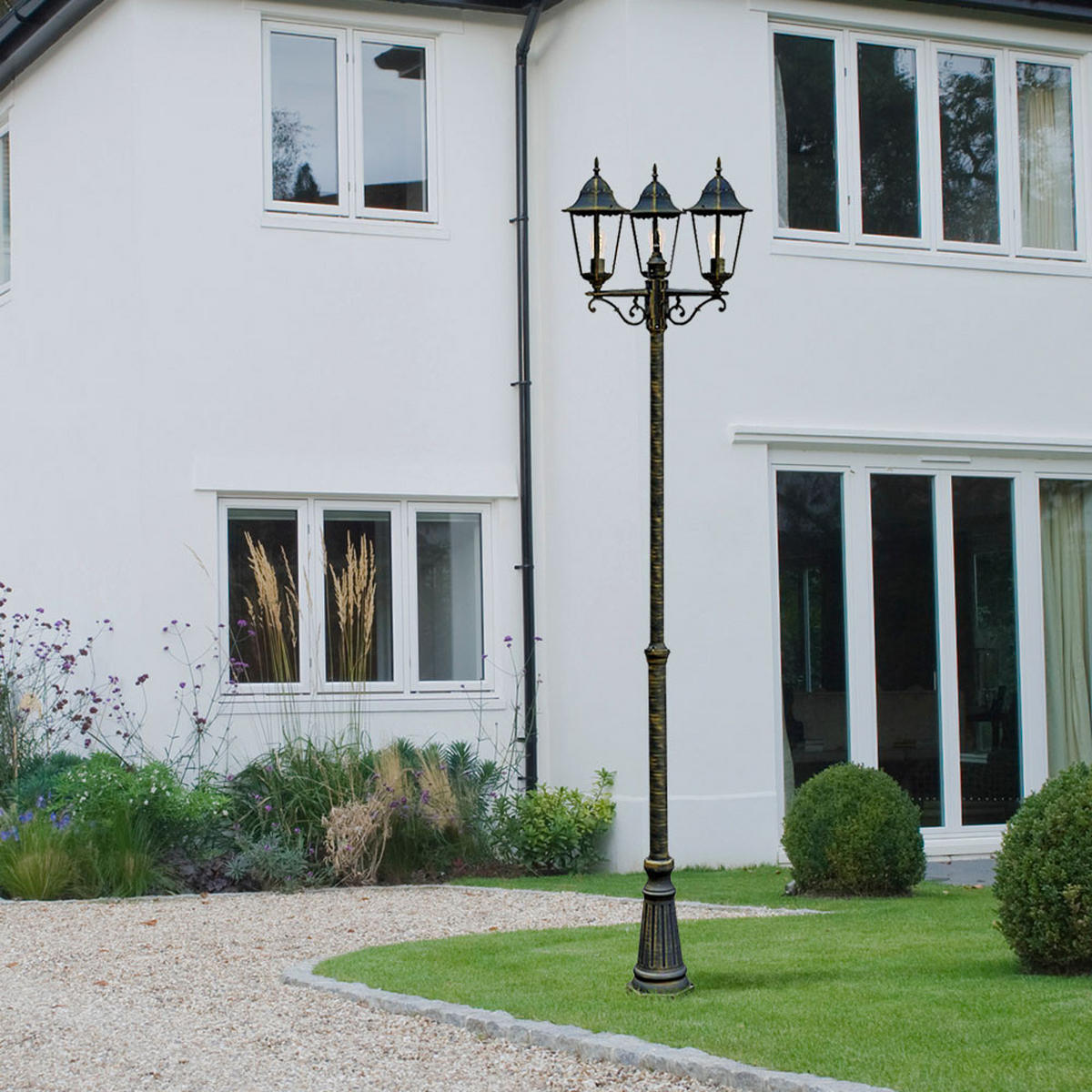 LED AUSSENLEUCHTE NORDERNEY Bronze - Bronzefarben, Glas (58/55/220cm)