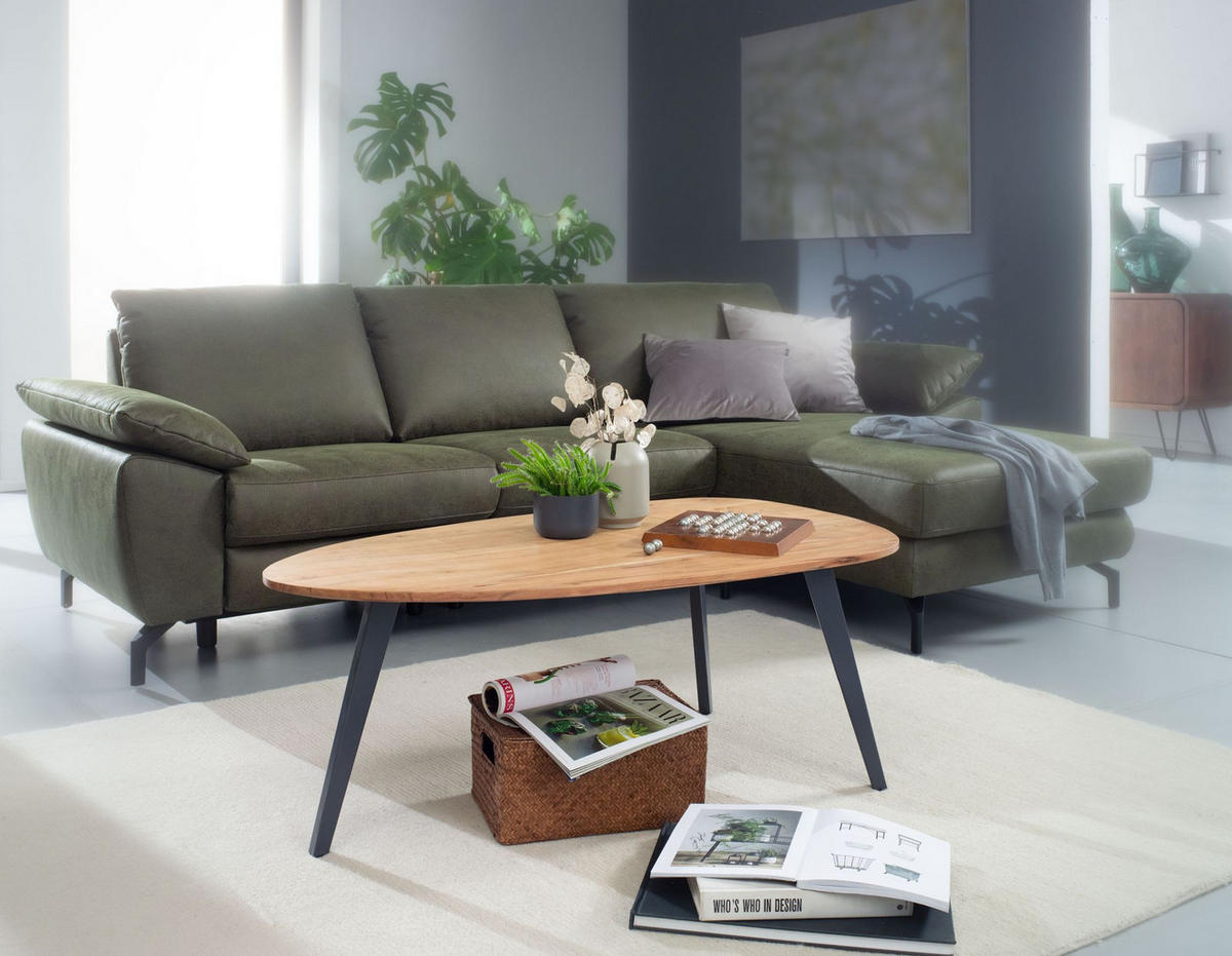 COUCHTISCH nierenförmig FLAVIANA - Braun, Holz (60/110/45cm) - tinkaro