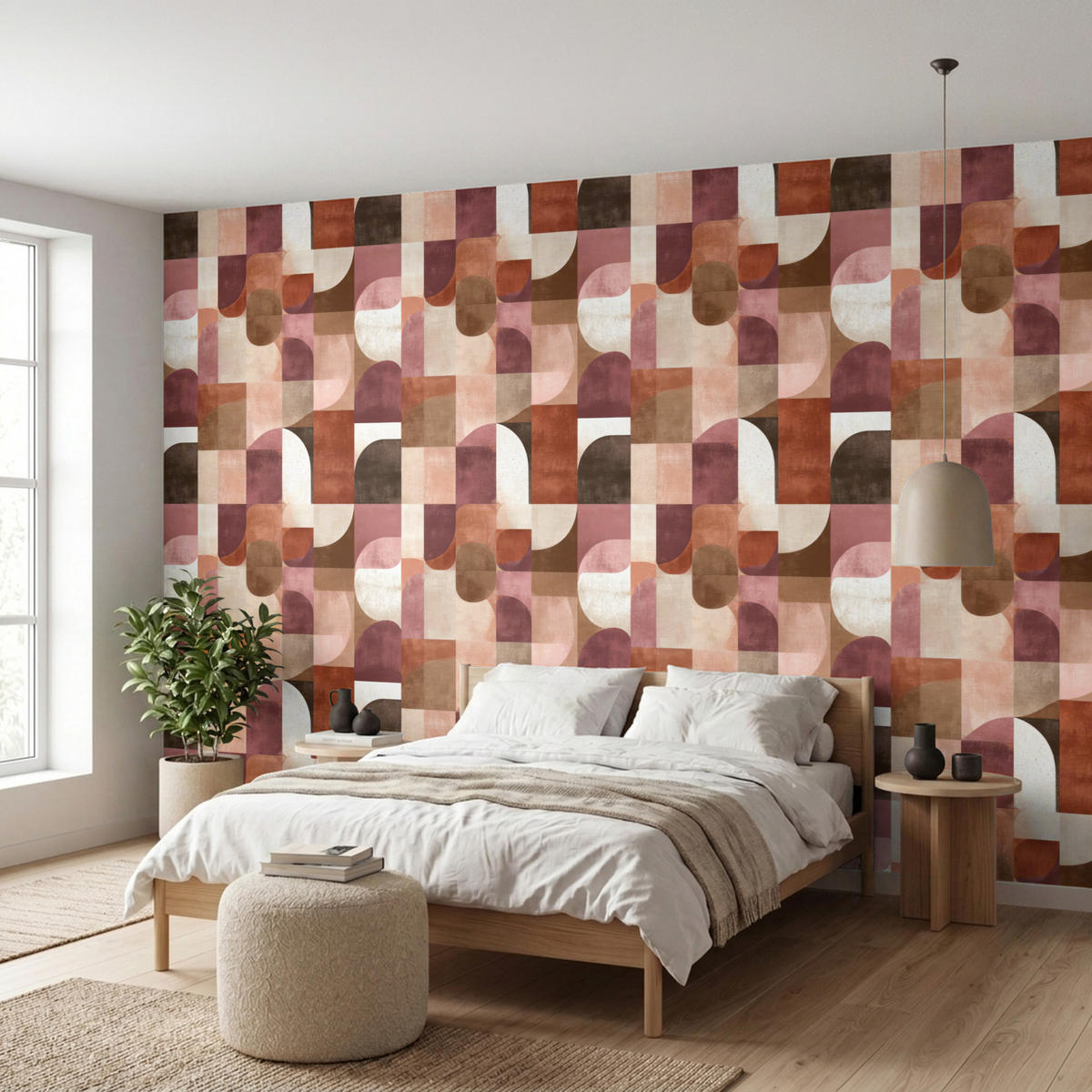 TAPETE - Geometrie - Modern - Retro - 400x220 cm - Multicolor, Papier (400/220cm) - OnlyWow