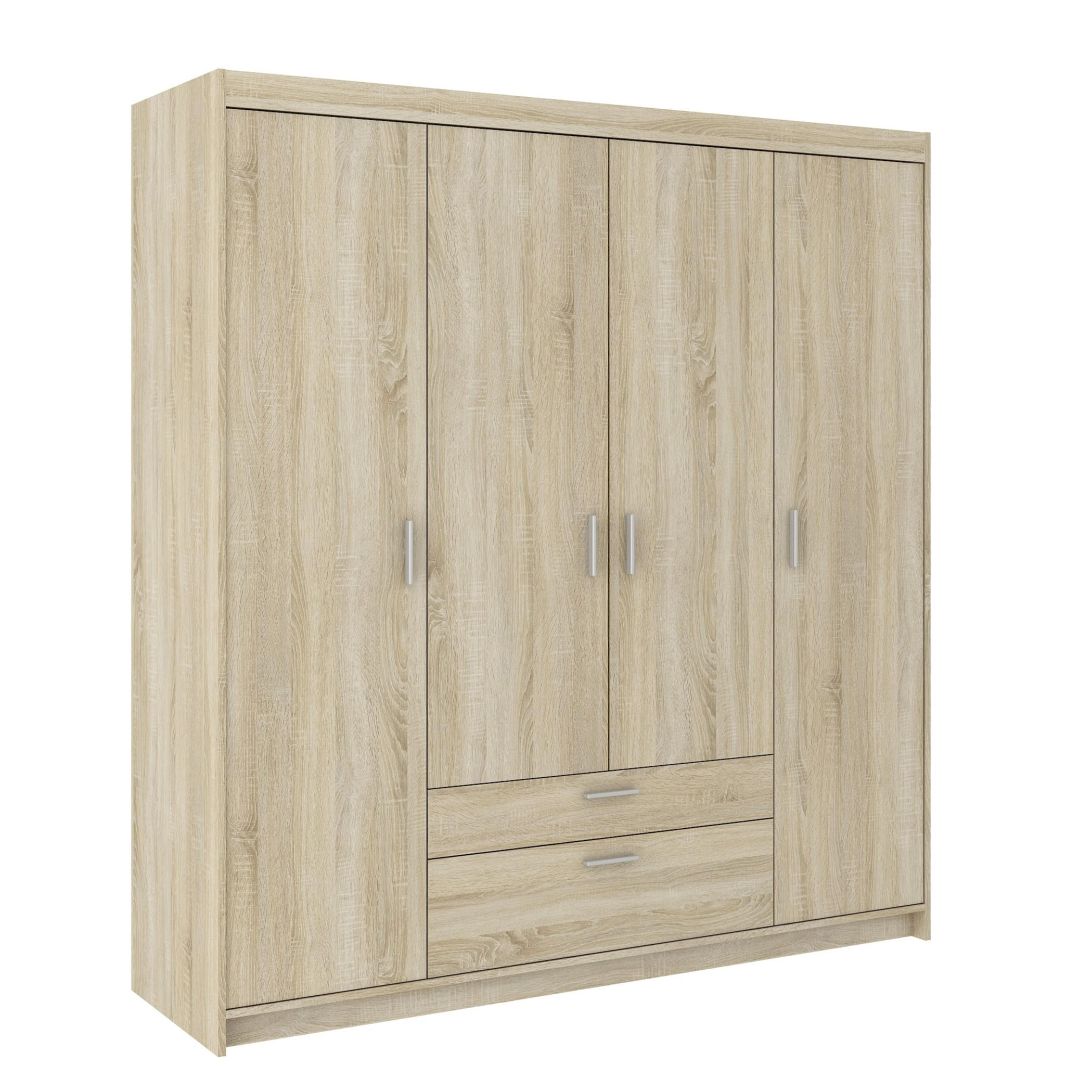 DREHTÜRENSCHRANK ELENORA 176,3/190,5/53cm 4-türig Sonoma Eiche - Sonoma Eiche, Holzwerkstoff (176.3/190.5/53cm) - MASSENO