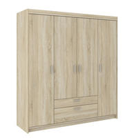 DREHTÜRENSCHRANK ELENORA 176,3/190,5/53cm 4-türig Sonoma Eiche - Sonoma Eiche, Holzwerkstoff (176.3/190.5/53cm) - MASSENO