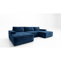 ECKSOFA EINAR 362 cm x 170 cm – Stoff: VELUTTO Blau 11 Farbe: Blau - Blau, Textil (362/170cm) - A&J MöbelLand