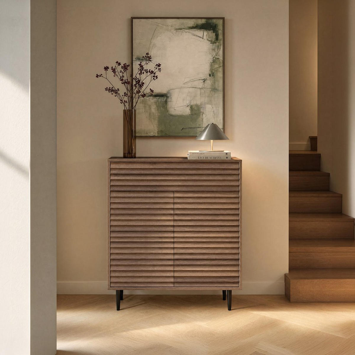 KOMMODE FÜR DIE EINGANGSHALLE Evoke Walnuss 80 cm x 95 cm - Walnussfarben, Holzwerkstoff (80/95/30cm) - Klast Home