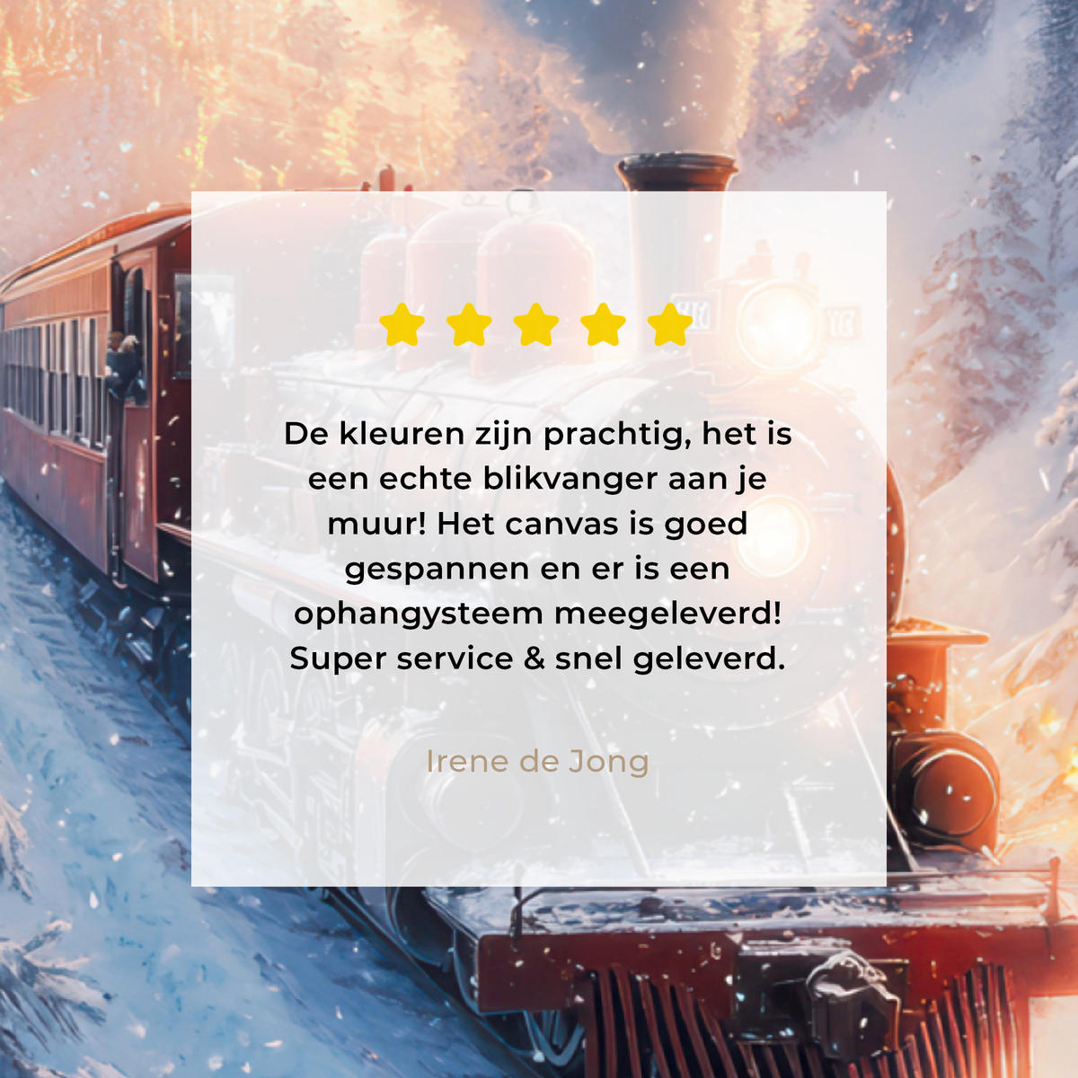 LEINWANDBILD Weihnachtszug - Schnee - Winter - Weihnachten Wandbilder 80x60 cm - Dunkelrot, Textil (80/60cm) - MuchoWow