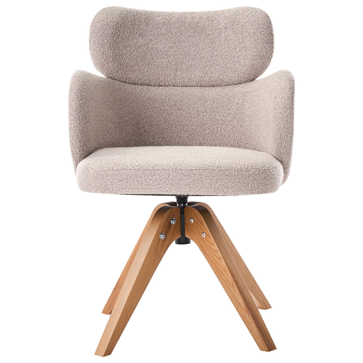 JÍDELNÍ ŽIDLE otočná Bouclé Béžová Marcy - béžová, textil (60/85/66cm) - Beliani
