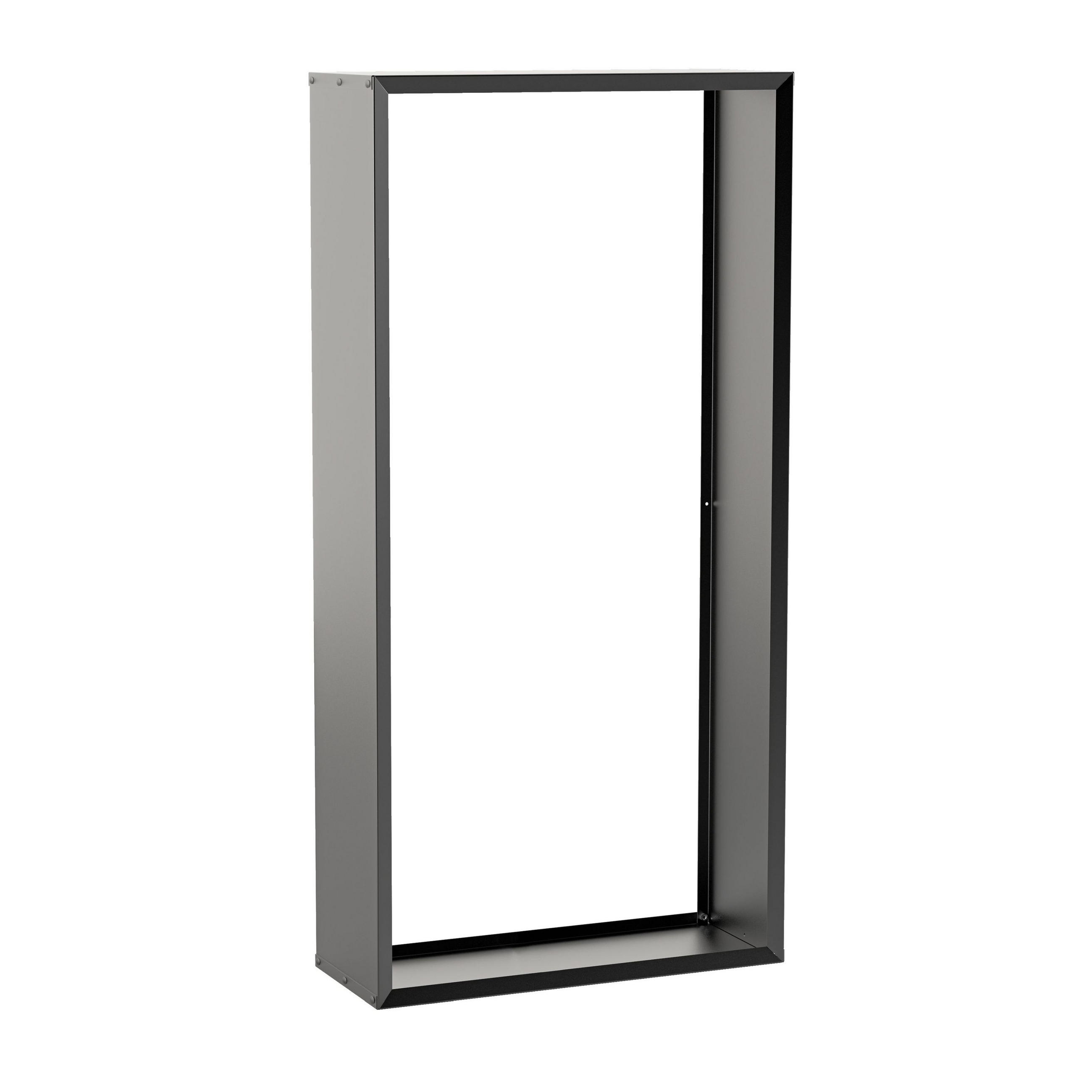 BRENNHOLZREGAL Wooker high Kaminholzregal Holzlagersystem Schwarz 99 x 199 cm - Schwarz, Metall (99/199/199cm) - Alberts