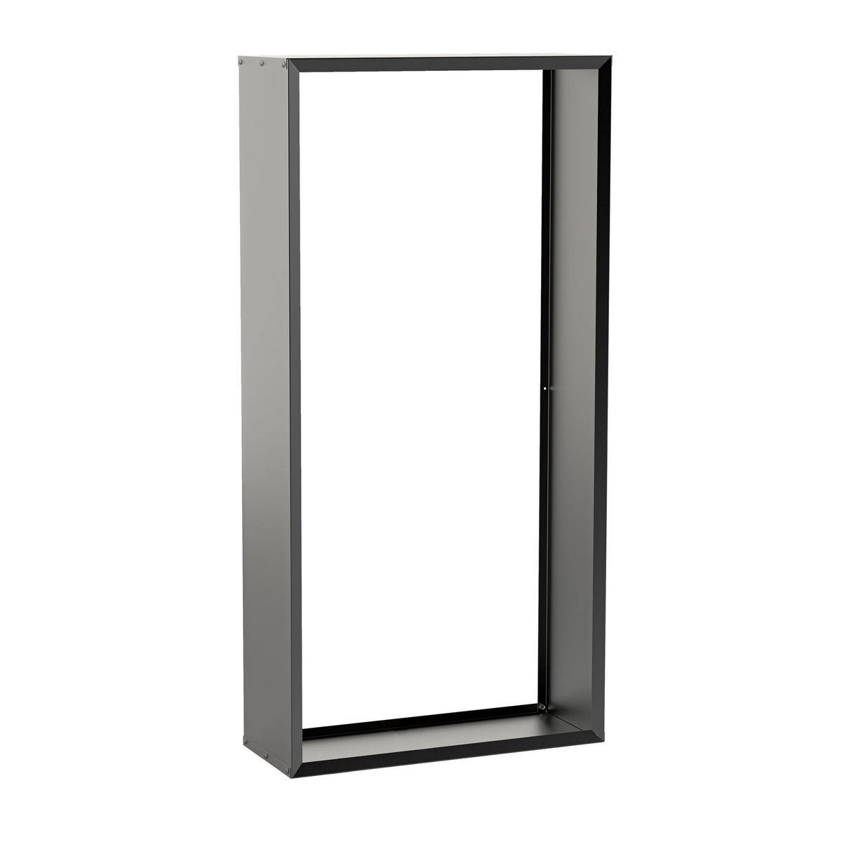 BRENNHOLZREGAL Wooker high Kaminholzregal Holzlagersystem Schwarz 99 x 199 cm - Schwarz, Metall (99/199/199cm) - Alberts