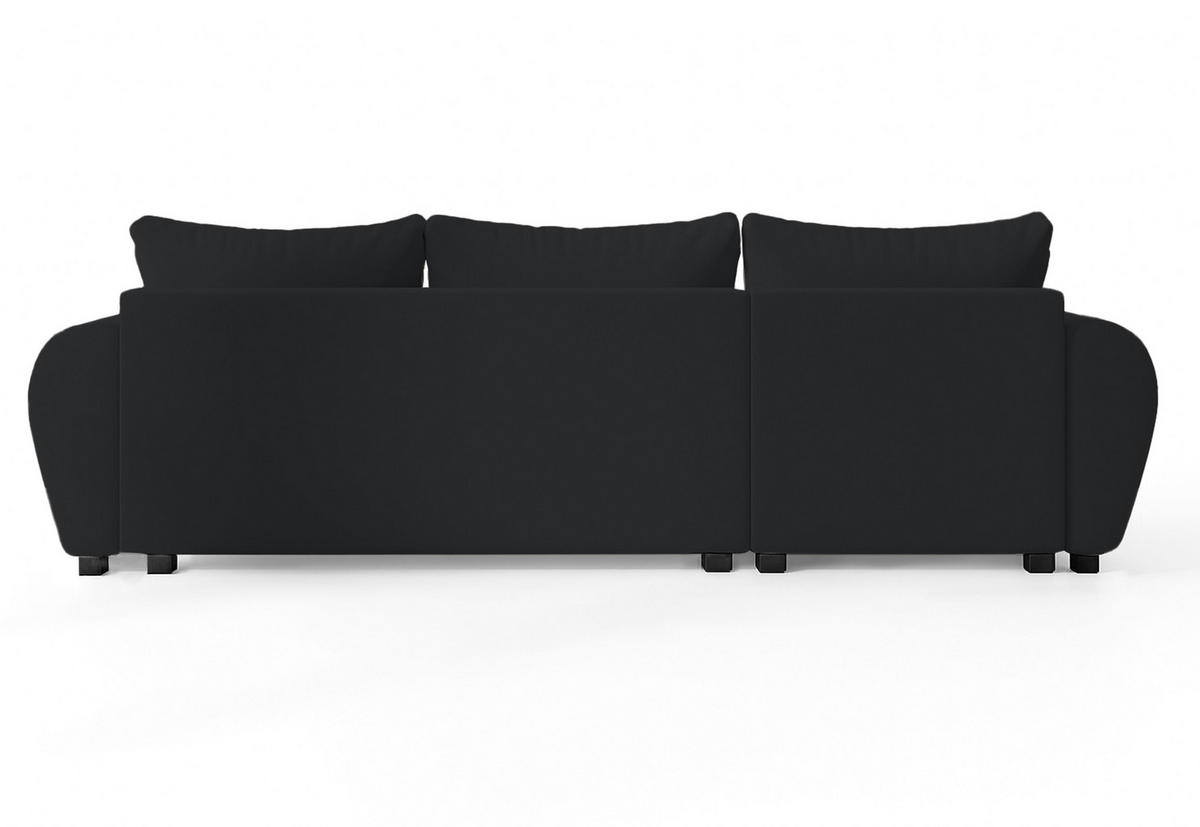 ECKSOFA L Form Malatya Schwarz 246/145/82 cm stilvolle mit Schlaffunktion L - Schwarz, Kunststoff/Textil (145/246cm) - AX Living