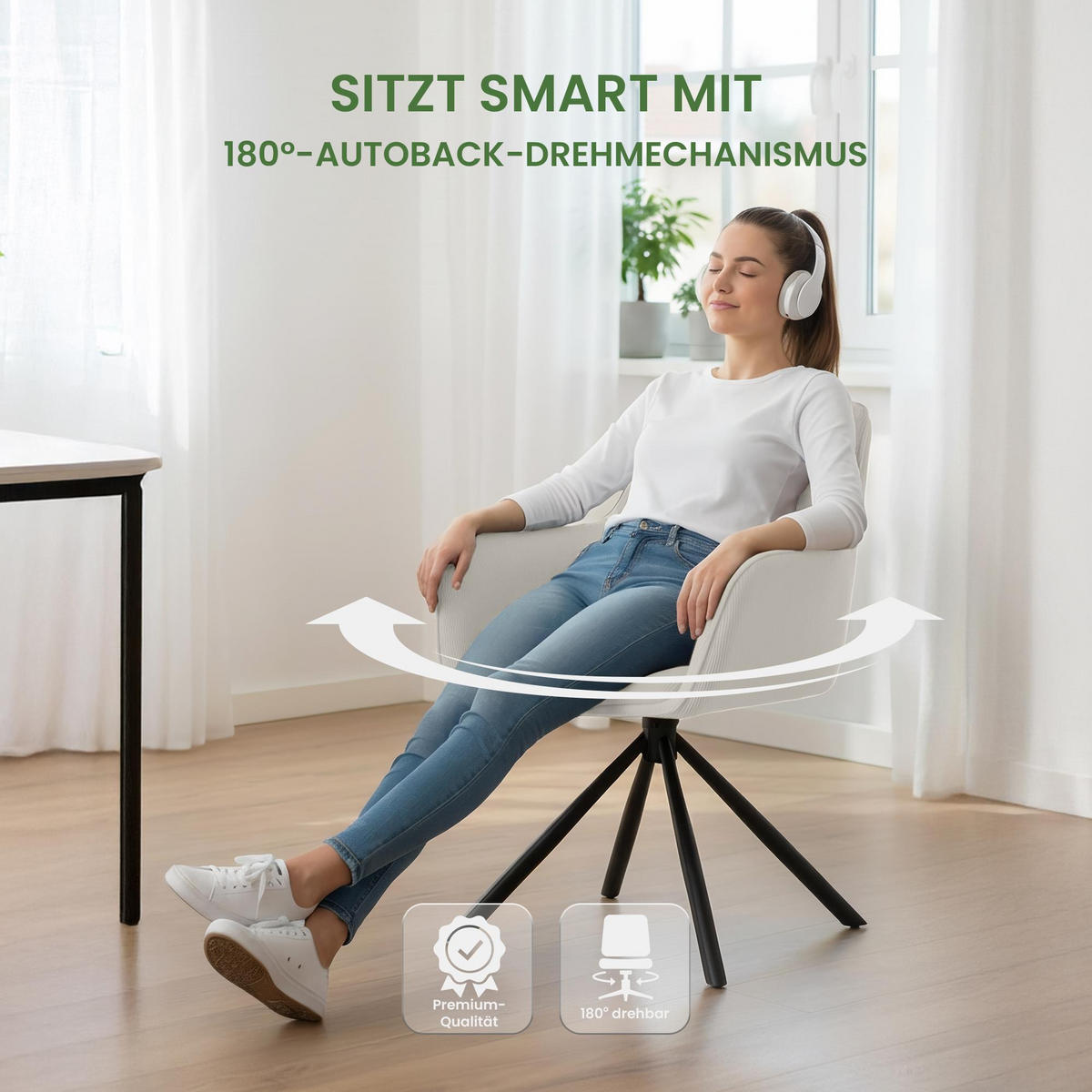 ARMLEHNENSTUHL Cord Creme - Creme/Schwarz, Textil/Metall (58/84/59cm) - CLP