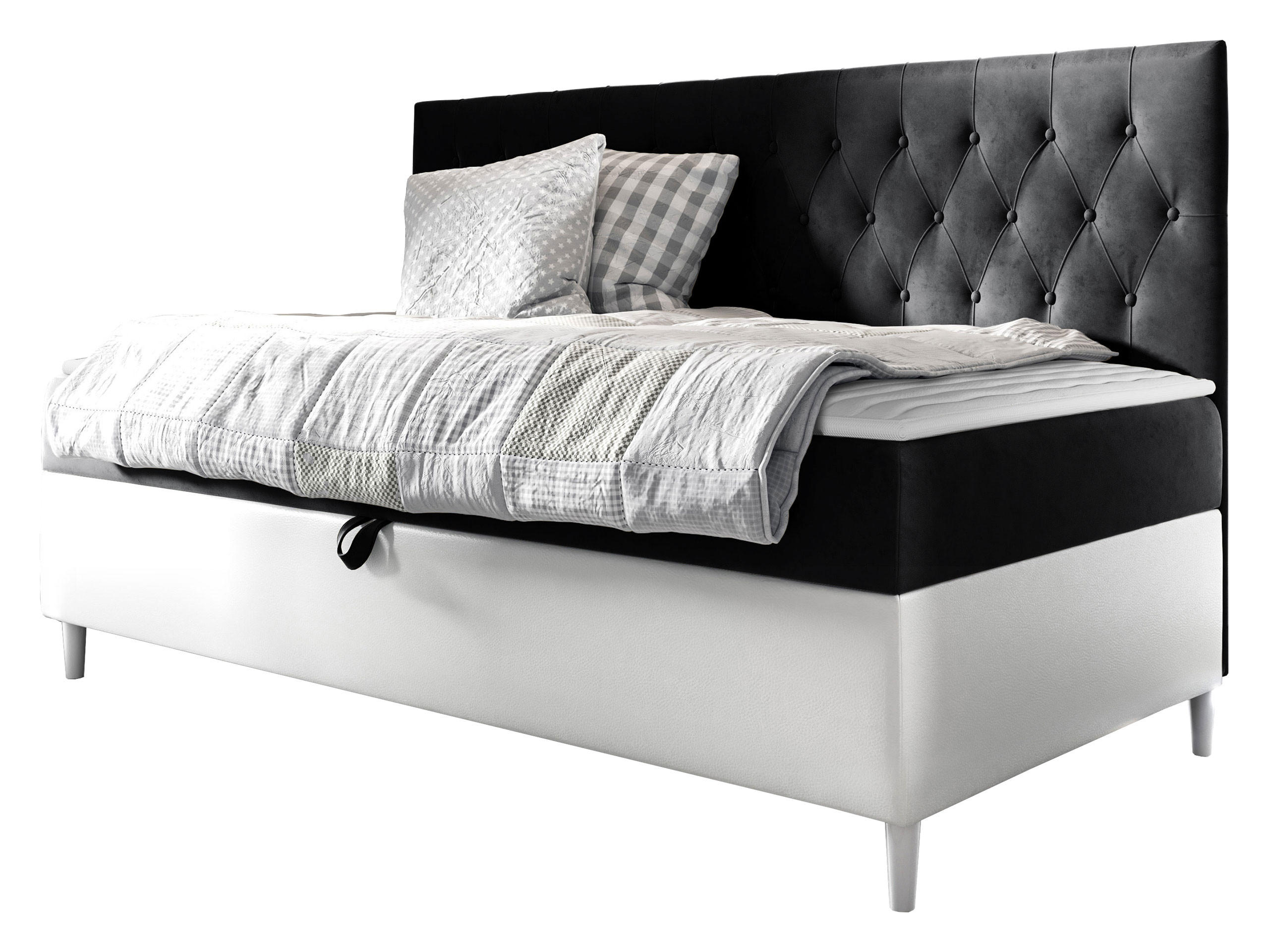BOXBETT Filip Junior 2 - Schwarz/Weiß, Holz (90/200cm) - MIRJAN24