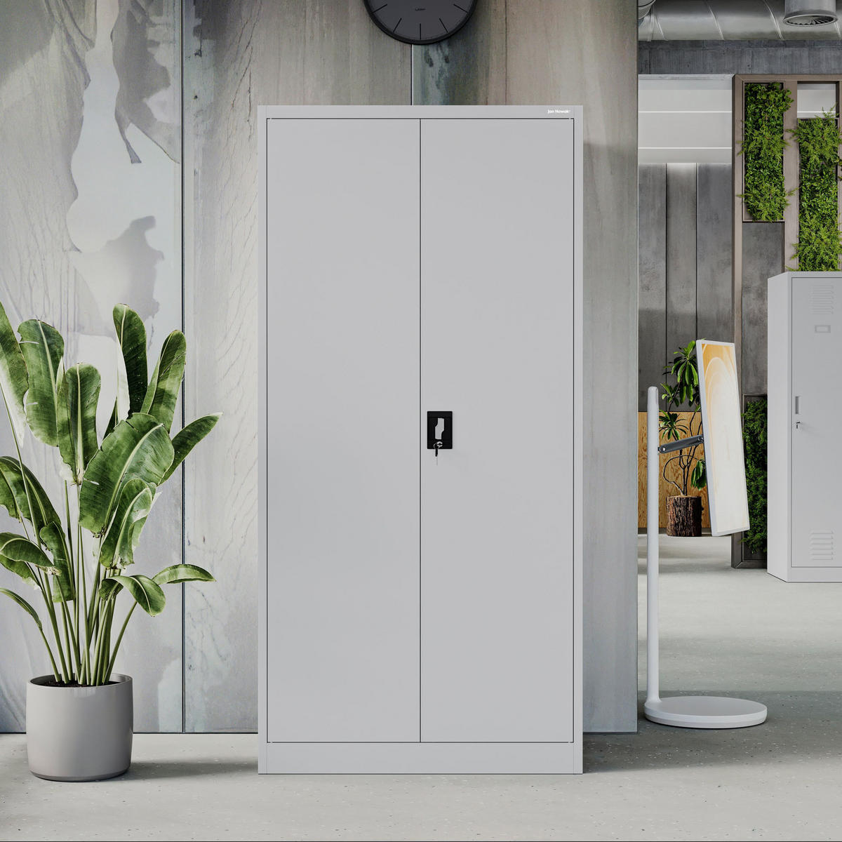 METALLSCHRANK für Büro und Werkstatt JAN D600 - Grau, Metall (90/185/60cm) - Jan Nowak