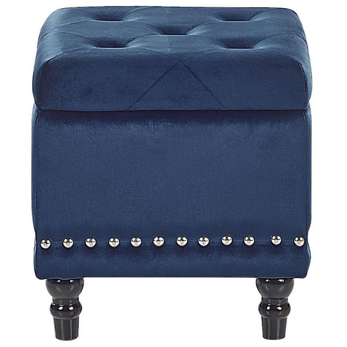 HOCKER Loretto 37/37/40 cm - Blau, Textil (37/40/37cm) - Beliani