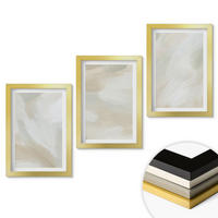 WANDBILDER 3er Set - 20x30 cm Goldrahmen - Minimalismus der Farbstruktur - Goldfarben, Kunststoff (20/30cm) - ArtPrintCave