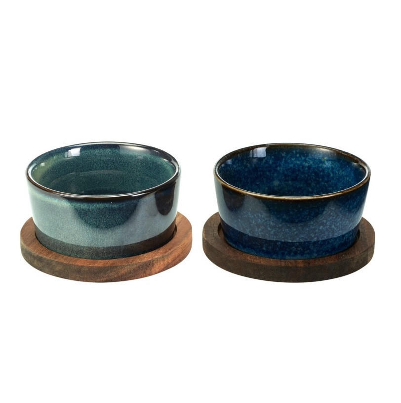 SERVIERSCHALE Base 4-tlg blau 20/11/5 cm Keramik - Blau, Keramik (11/5/20cm) - Mondex