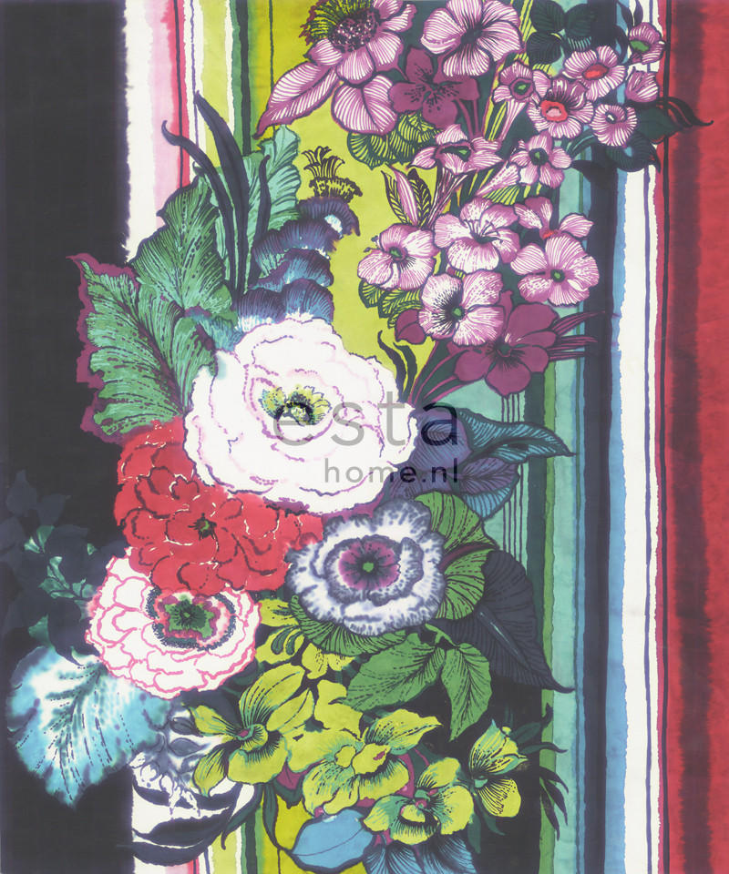 FOTOTAPETE Blumen 232.5 x 279 cm - Schwarz, Papier (232.5/279cm) - ESTAhome