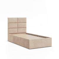 POLSTERBETT MIT KOPFTEIL 90x200 ohne Bettkasten YORK, Beige - Creme, Textil (90/200cm) - Mebligo