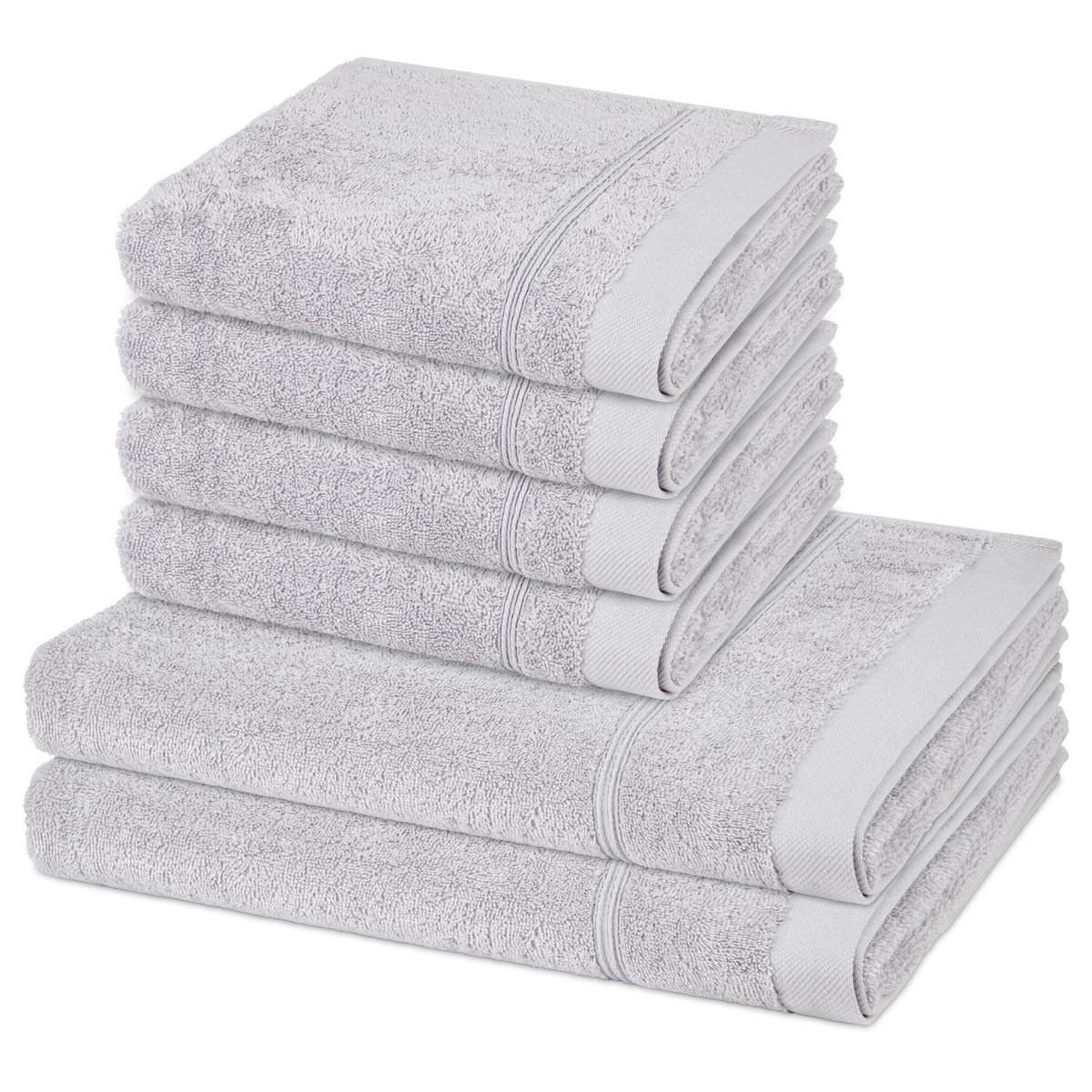 FROTTIERSET Rubin 6-teilig - Hellgrau, Textil (50/100cm) - Ross