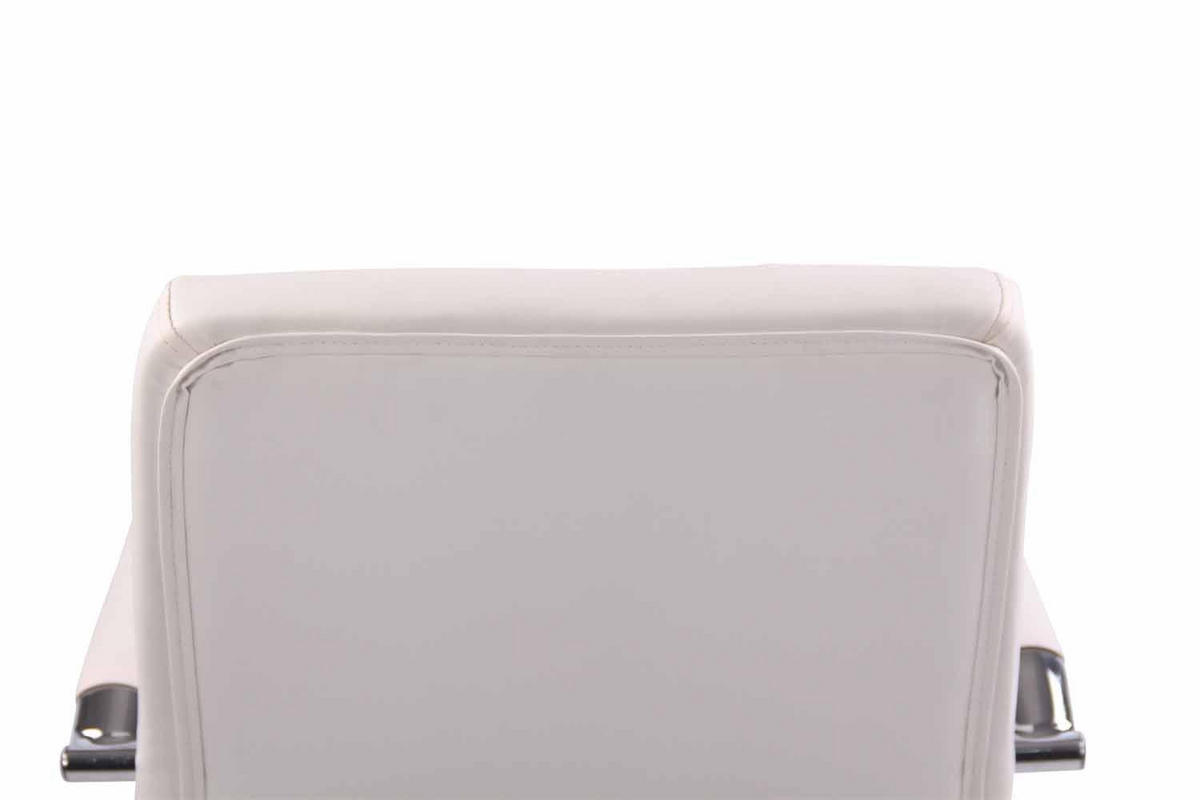 DREHSTUHL Lederlook weiß - Chromfarben/Weiß, Textil/Metall (56/94/62cm) - CLP