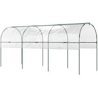 GEWÄCHSHAUS 400/123/171 cm transparent mit Stahlrahmen und Folienabdeckung - Transparent, Metall (123/171/400cm) - Flora Grace