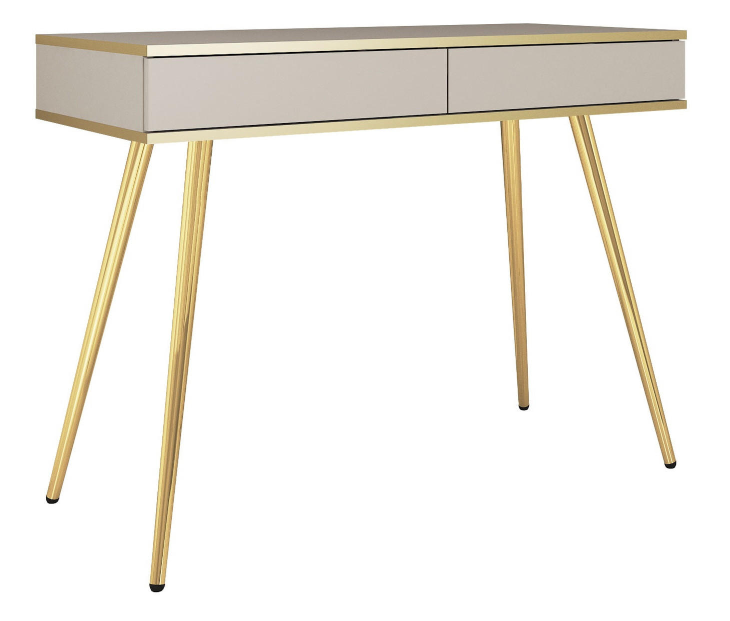 KONSOLENTISCH 102 cm Rodi mit Schublade, Beige + Gold - Beige/Goldfarben, Holz (102/80/50cm) - Emporius