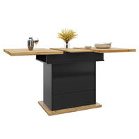 ESSTISCH 110-140/80/75 cm Schwarz aus MDF mit Stauraum - Schwarz, Holzwerkstoff (110/80/75cm) - OKMYHOME