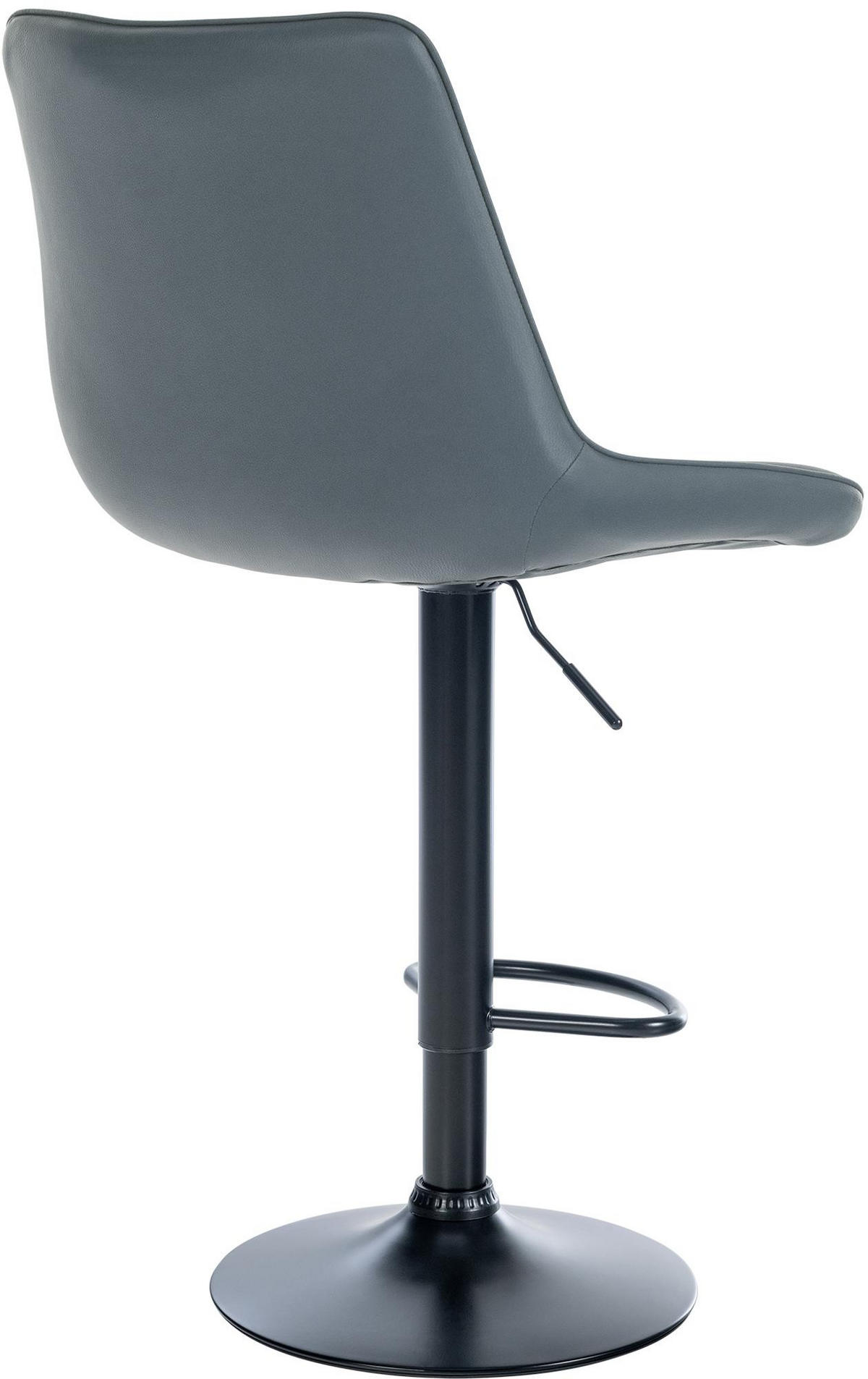 BARHOCKER RIO Grau Kunstleder Schwarz - Grau, Leder/Metall (49.5/91/50cm) - DELUKE