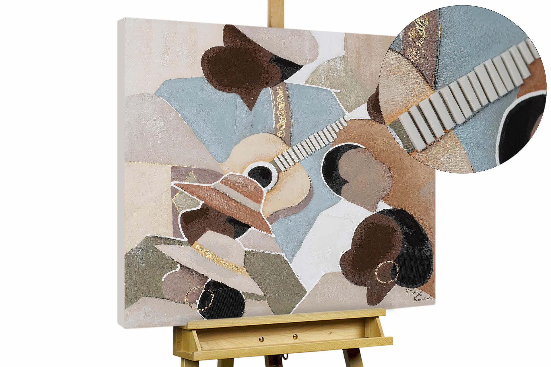 ACRYLBILD HANDGEMALT 80/80 cm - Beige/Braun, Holz/Textil (1.5/80cm) - KUNSTLOFT