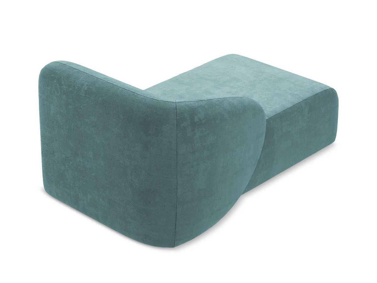 SOFAELEMENT Links Chenille Stoff Blau - Blaugrau/Schwarz, Holzwerkstoff/Kunststoff (91/75/166cm) - Makamii