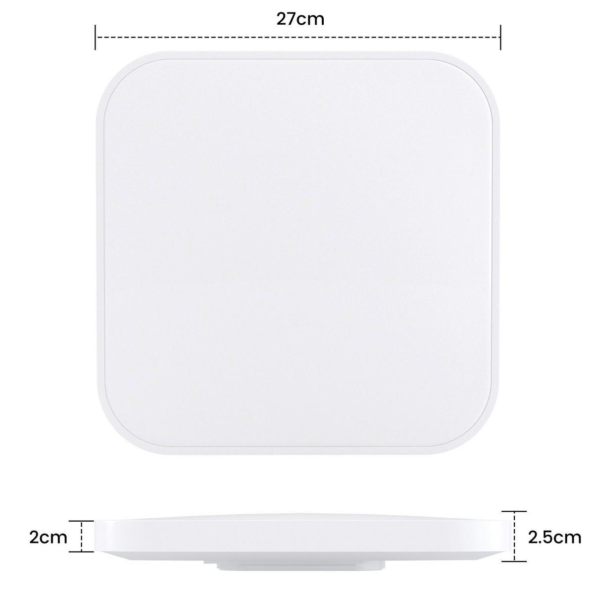 LED-DECKENLEUCHTE Leipzig 27/27/3 cm - Weiß, Kunststoff (27/27/3cm) - Nettlife