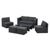 LOUNGEGARNITUR Salou schwarz - Schwarz, Kunststoff - Juskys