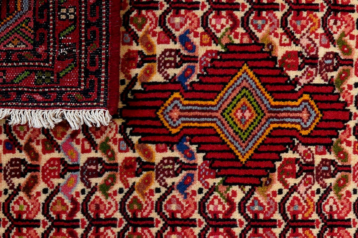 ORIENTTEPPICH handgeknüpft Assadabad Beige, Rot 102/70 cm Schurwolle - Beige/Rot, Textil (70/102cm) - Looma
