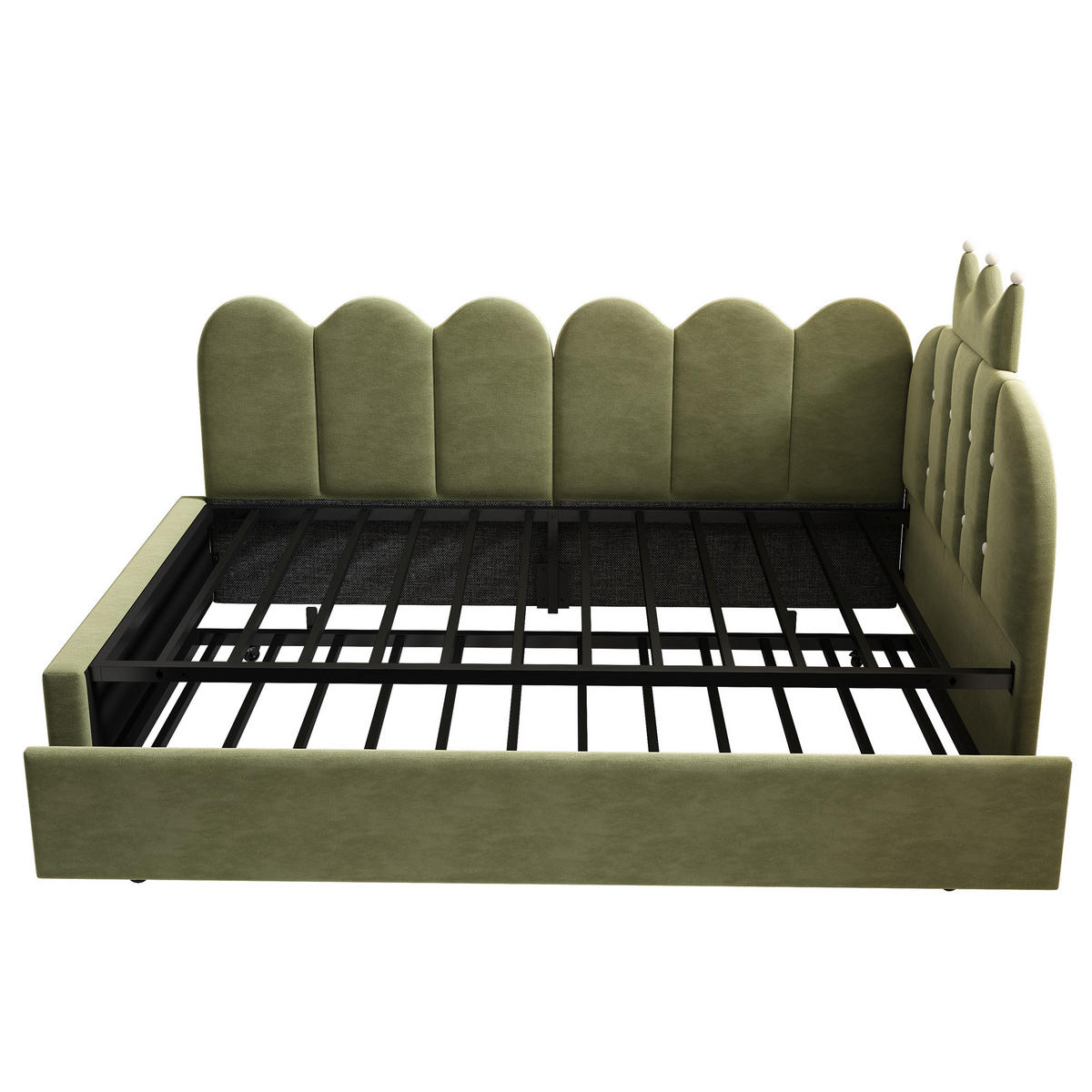 AUSZIEHBETT 90/190-200 cm DE-00312, in Grün, Gitter Design - Grün, Metall (90/200cm) - ComfortXL