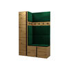 GARDEROBEN-SET Orion IX - Eiche Artisan/Grün, Holzwerkstoff/Kunststoff (124/186/46cm) - MIRJAN24