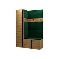 GARDEROBEN-SET Orion IX - Eiche Artisan/Grün, Holzwerkstoff/Kunststoff (124/186/46cm) - MIRJAN24