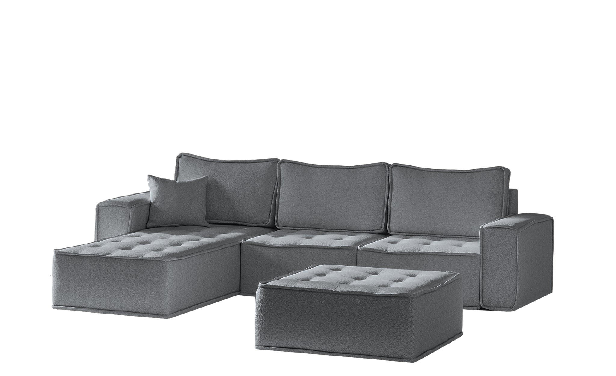 Fun Möbel Ecksofa Anthrazit 292x192 cm