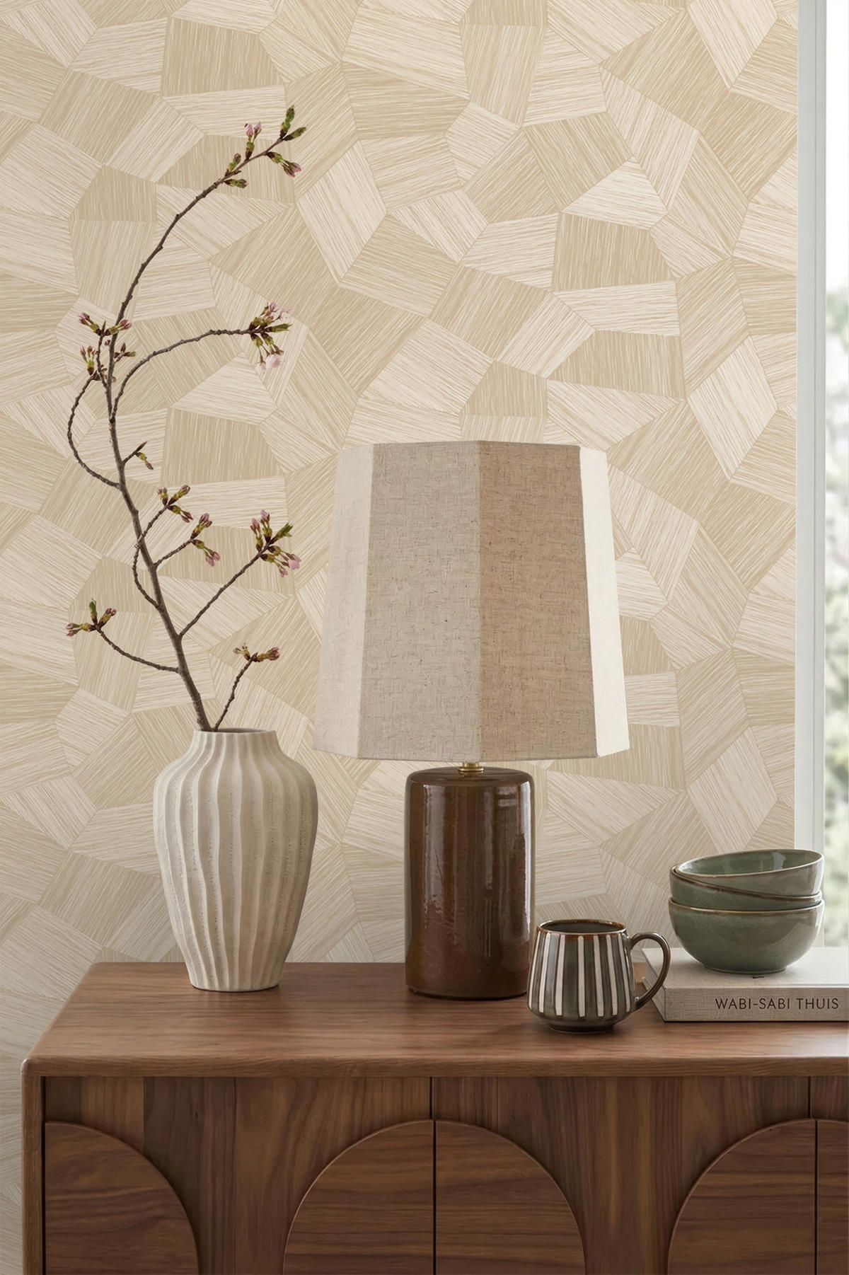 TAPETE 3D-Muster 53 cm x 10.05 m - Beige, Papier (53/1000cm) - Origin Wallcoverings