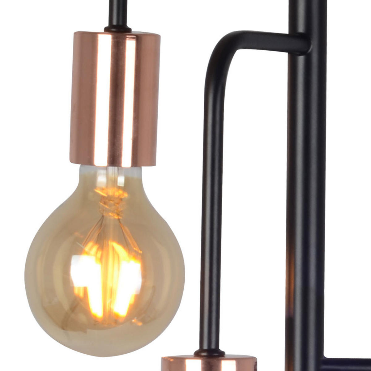 HÄNGELEUCHTE BERRI Kupfer Schwarz - Schwarz, Metall (28/28/172cm)