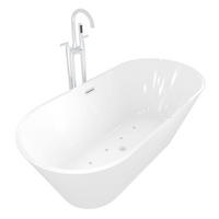 FREISTEHENDE Badewanne Wanne F11 170x80cm Luftmassage Armatur AF03 - Weiß, Glas/Kunststoff (80/58/170cm) - AcquaVapore by Sandra Jentho