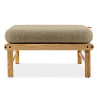 GARTENLOUNGE-HOCKER ATREDA - Beige, Holz/Textil (70/42/80cm) - KONSIMO®