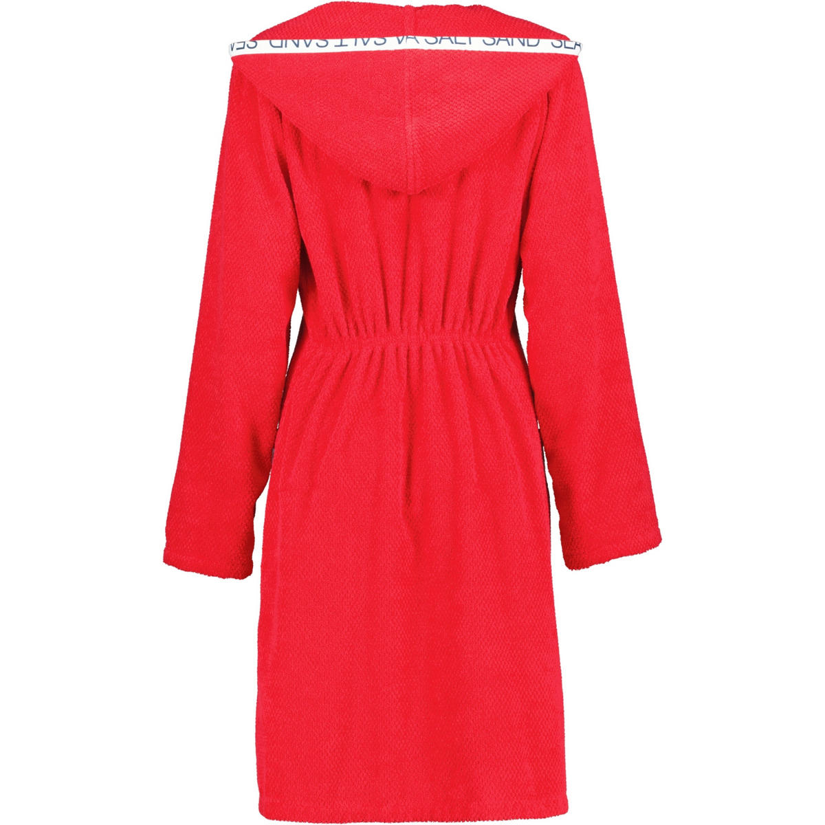 BADEMANTEL DAMEN REISSVERSCHLUSS MIT KAPUZE SEA SALT SAND 3101 ROT - 203 - Rot, Textil (Lnull) - Cawoe