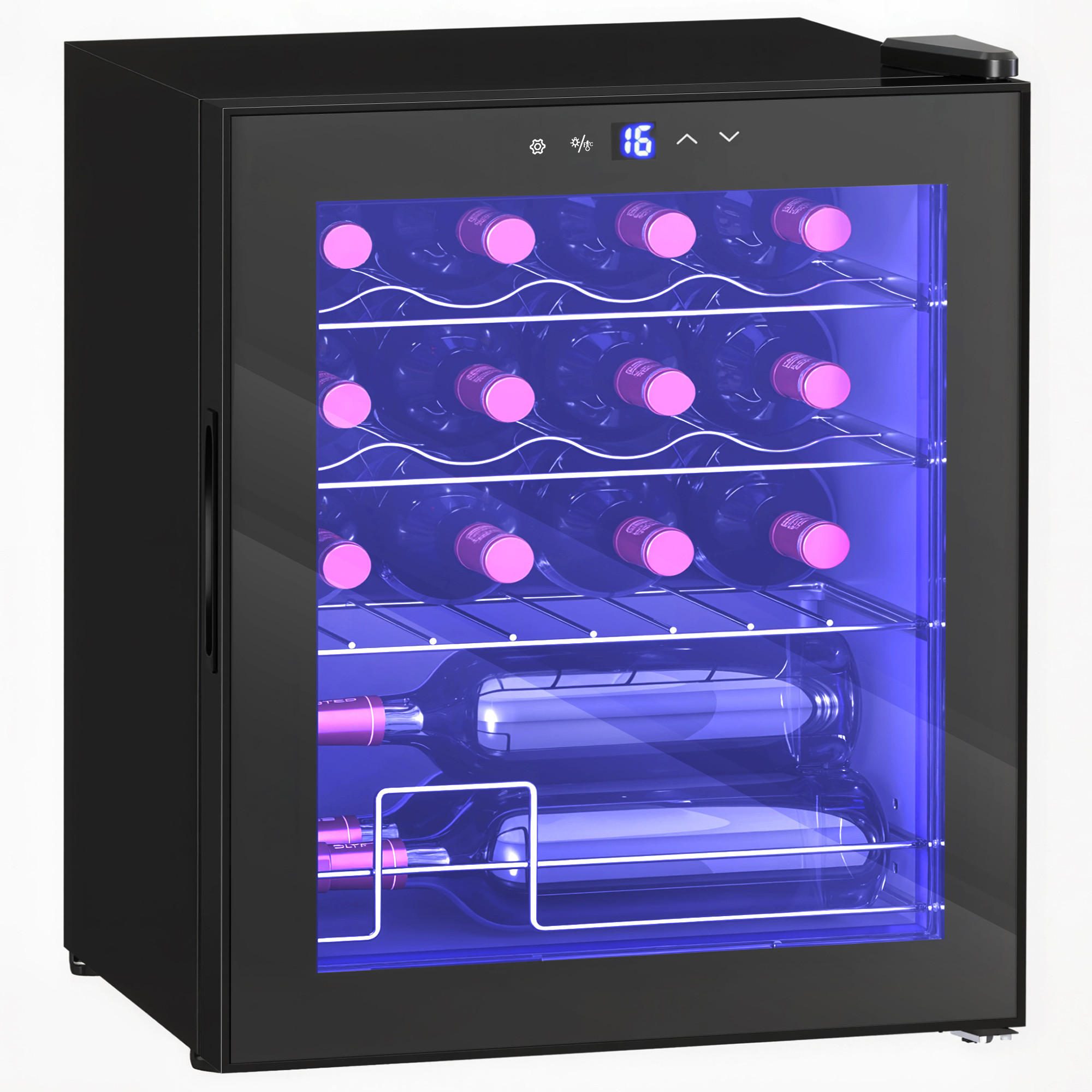 WEINKÜHLSCHRANK 43/45/56.50 cm Schwarz - Schwarz, Metall (45/56.5/43cm) - HOMCOM
