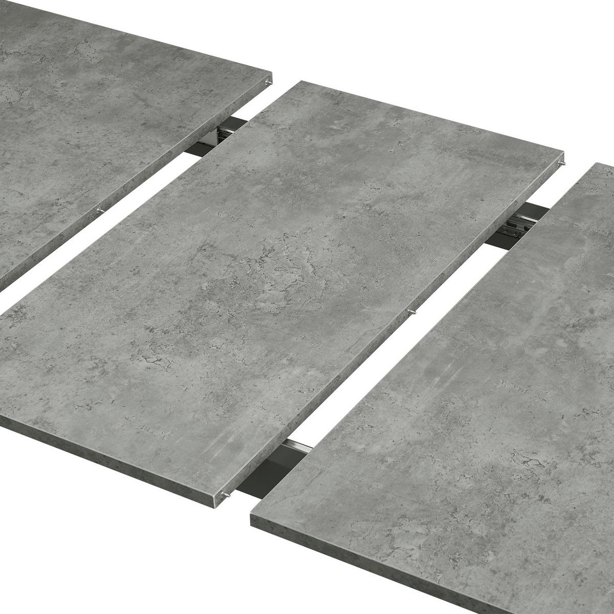 ESSTISCH MARA 120-160/80/76 cm Beton - Anthrazit, Holz (80/120/76cm) - B&D Home